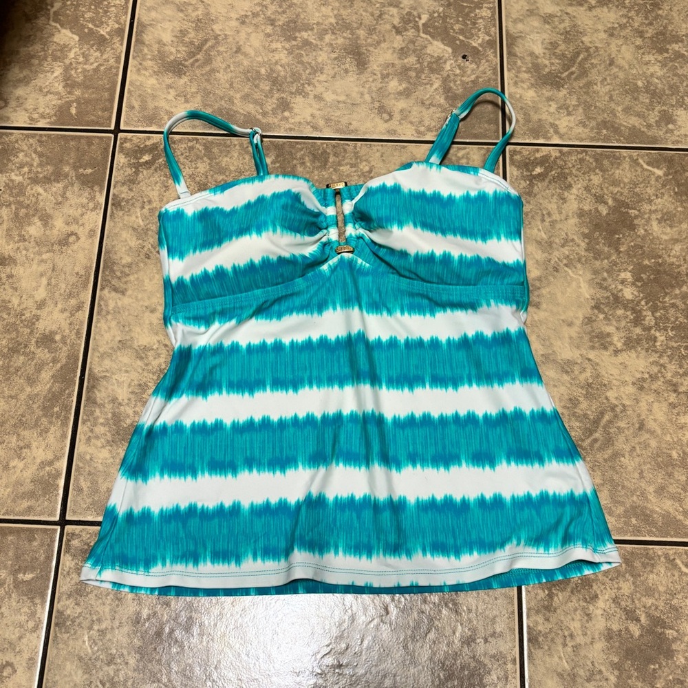 Chaps Tie Dye Tankini Top Swim Size 10